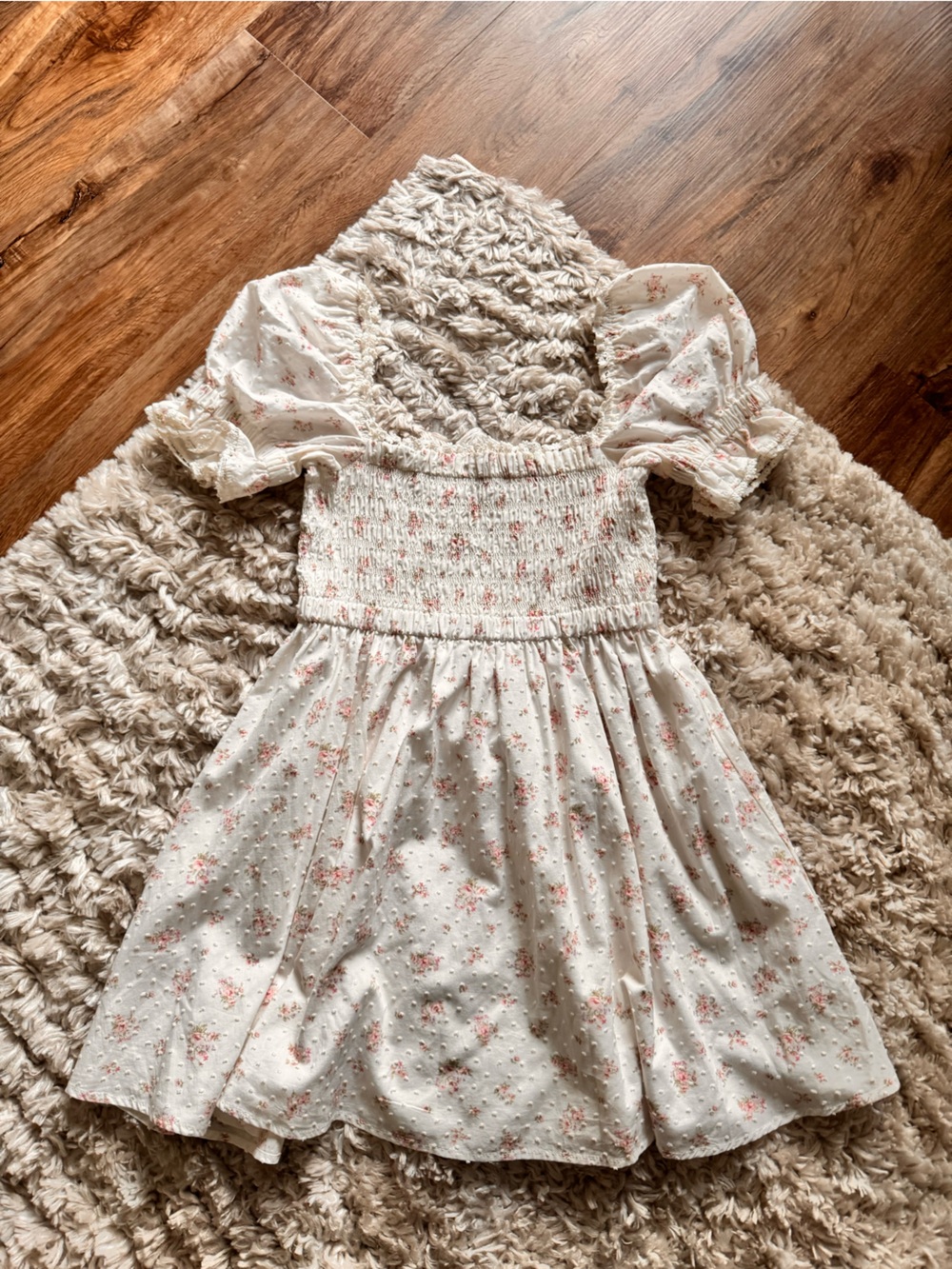 Altar'd State Puff Sleeve Floral Mini Dress
